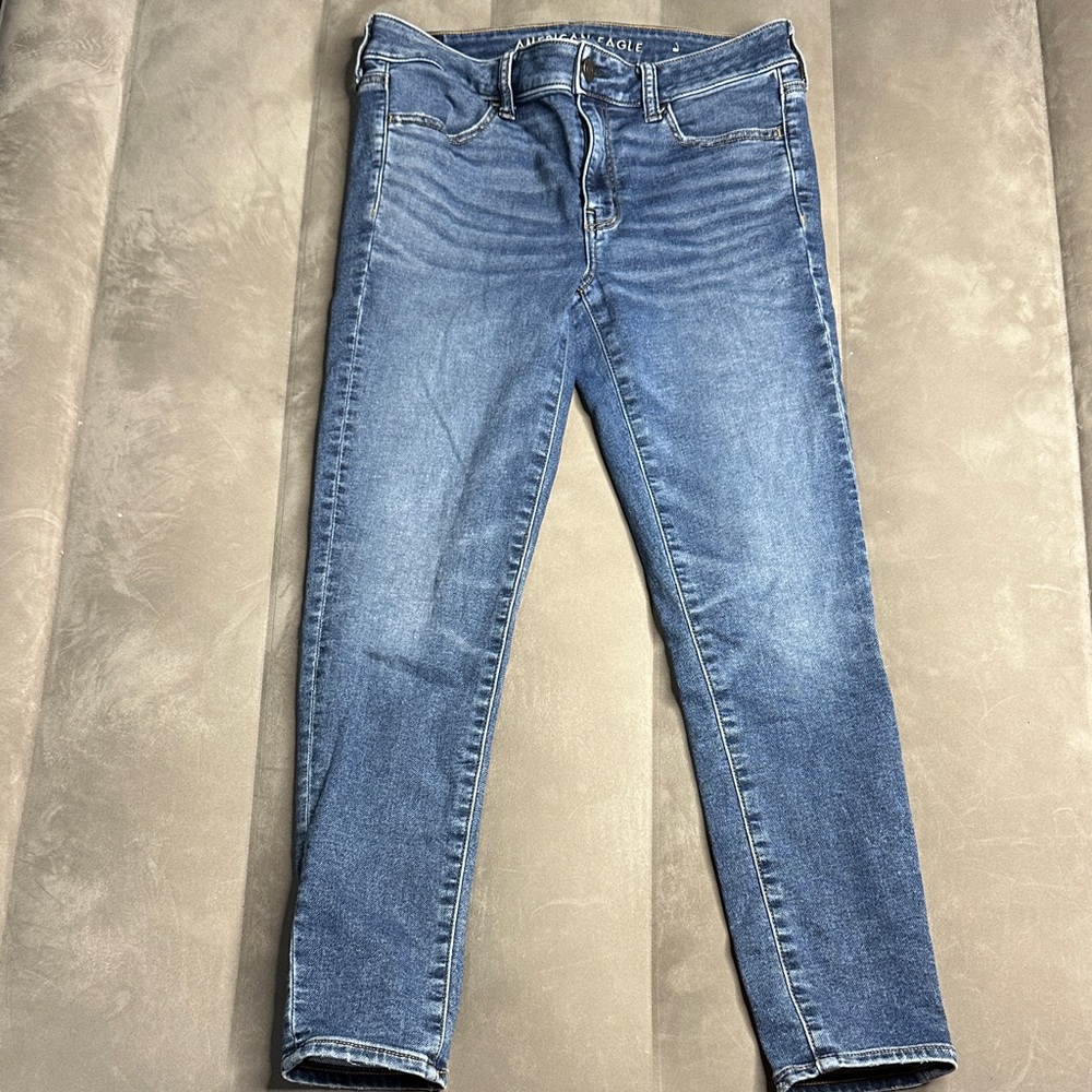 American‎ Eagle Outfitters Denim Cropped Jeggings Super Stretch Size 8